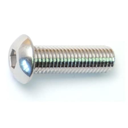 Midwest Fastener 5/16"-24 Socket Head Cap Screw, Button, Polished 18-8 Stainless Steel, 1 in Length, 5 PK 33311